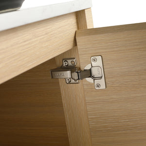 English Elm 24'' Wall-Mounted Bathroom Vanity With Stylish Ceramic Sink, Soft-Close Door & Durable Plywood Design W999S00458
