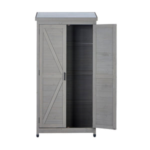 English Elm Outdoor Cedar Wood Vertical Storage Shed with Metal Roof for Garden Tools W2640P262538