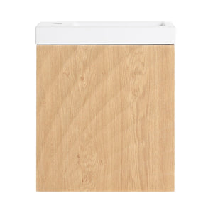 English Elm 18.5" Wall-Mounted Bathroom Vanity With Soft-Close Door & Resin Sink For Coastal Charm & Storage W1972P362136