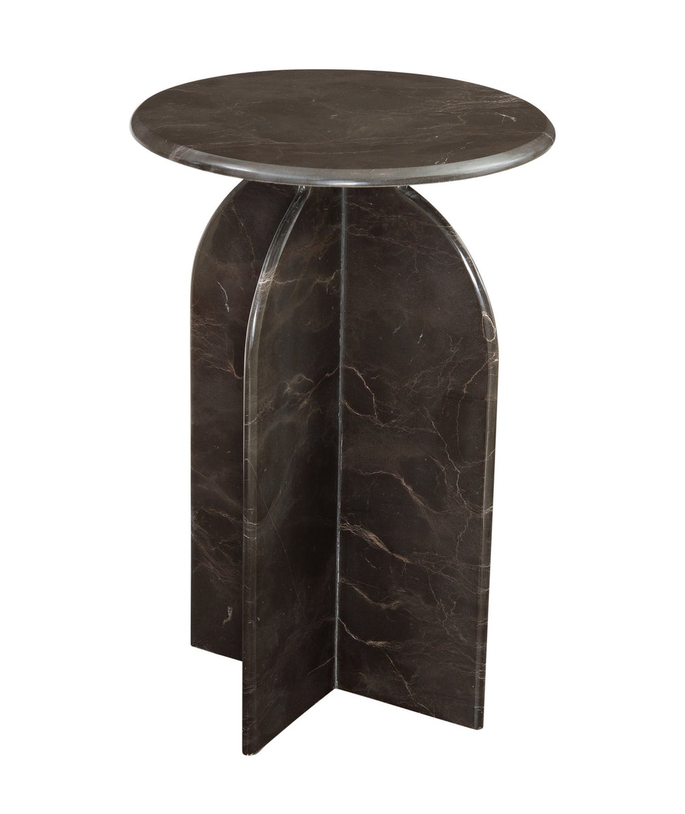 Basset Mirror Abbey Brown Accent Table - Modern Minimalist Design With Solid Italian Marble For Chic Spaces Brown Marble 9918-lr-223