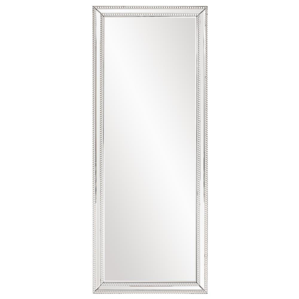 Howard Elliott Gemma Elegant Tall Mirror With Beaded Trim - Stylish Home Decor, Ready To Hang, Versatile Design Silver Wood ,Glass 99181-howard-elliott