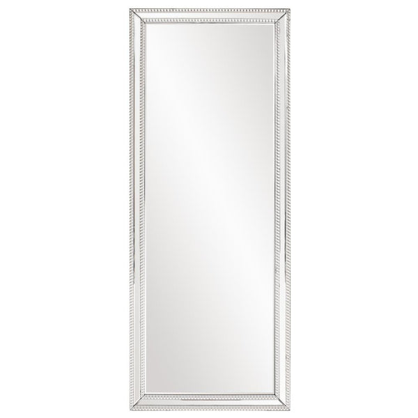 Howard Elliott Gemma Elegant Tall Mirror With Beaded Trim - Stylish Home Decor, Ready To Hang, Versatile Design Silver Wood ,Glass 99181-howard-elliott
