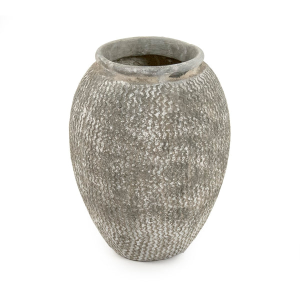 Distressed Grey Wash Vase (9918S A866) Zentique