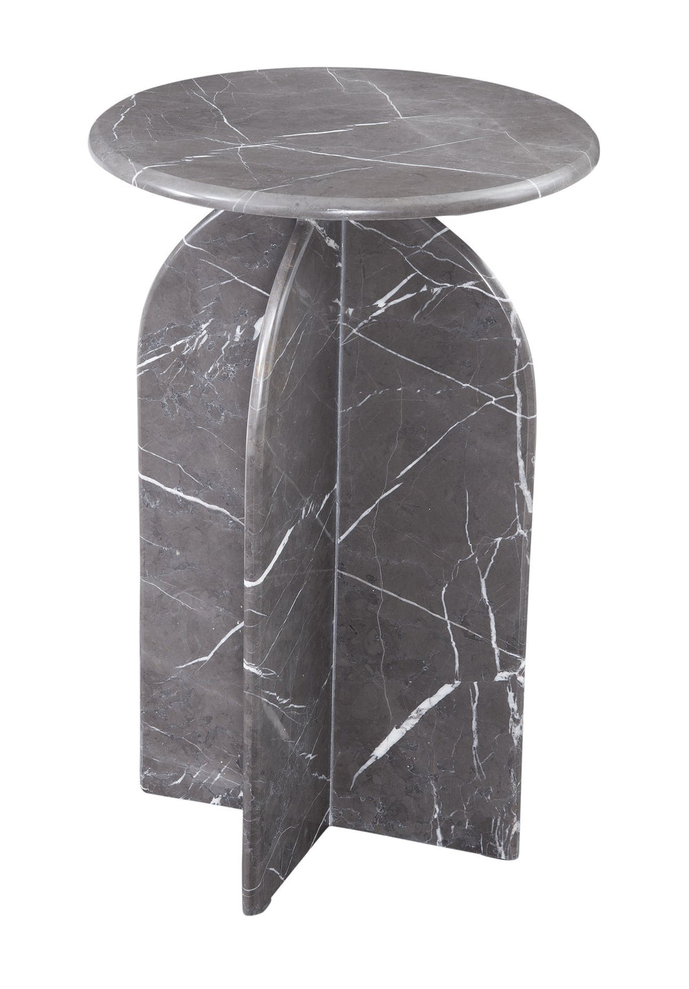 Basset Mirror Abbey Gray Accent Table – Modern Minimalist Design With Solid Brown Italian Marble For Sophistication Gray Marble 9919-lr-223
