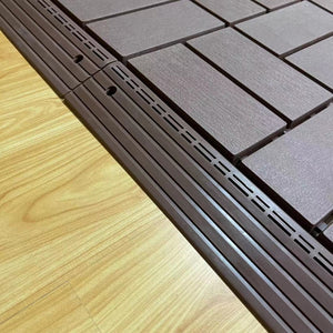 English Elm Auxiliary Interlocking Floor Tile Edge Strips Perimeter Kit for Outdoor Patio Brown Red+Brown W3022P298705