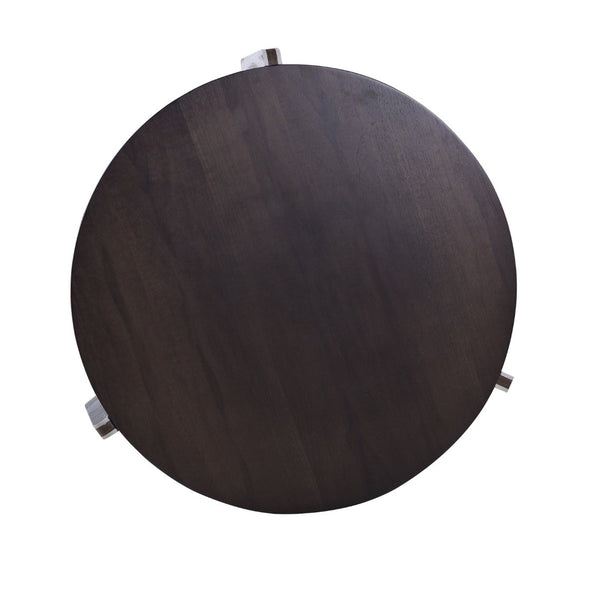 English Elm Set of 2 Round Sintered Stone Nesting Tables Sleek Modern Accent for Living Rooms W2899P405895