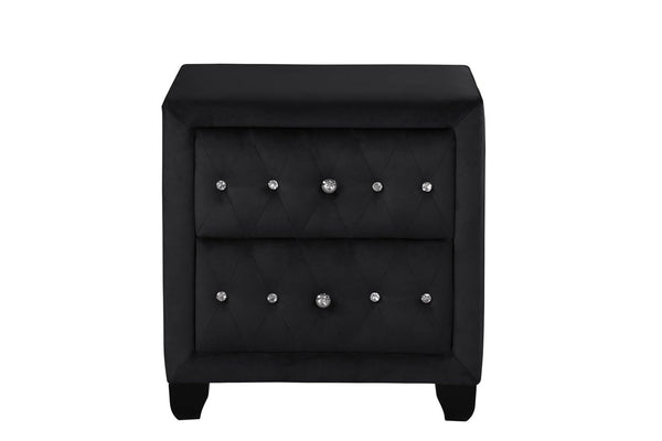 English Elm Encore 4Pc Modern Black Tufted King Bedroom Set: Stylish Upholstered Bed, Dresser & Nightstand B009S01687