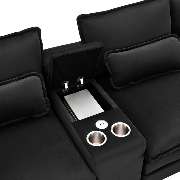 English Elm 8004aac-package Stylish Accent Furniture Set for Modern Living Spaces Black N723P240822T