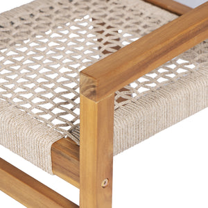 English Elm Christopher Knight Home® - Outdoor Rope Woven Acacia Dining Chair Set with Breathable Backrest and Durable Weather‑Resistant Wood Teak 39.5 L x 24.25 W x 10.25 H N776P247440T