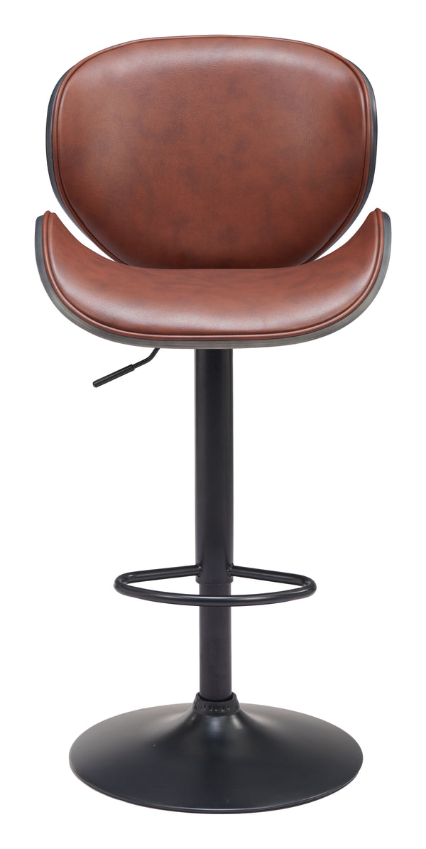 Zuo Modern Meyane Barstool - Modern Design With High-quality Vinyl, Plywood, And Steel For Stylish Spaces Brown 100% Polyurethane,Plywood,Steel 110568-zuo-modern