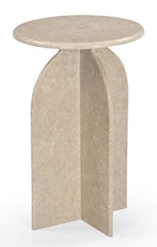 Basset Mirror Abbey Feather Accent Table – Modern Architecture With Unique Beige Marble Top For Sophisticated Decor Brown Marble Stone 9920-lr-223