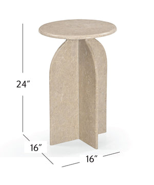 Basset Mirror Abbey Feather Accent Table – Modern Architecture With Unique Beige Marble Top For Sophisticated Decor Brown Marble Stone 9920-lr-223