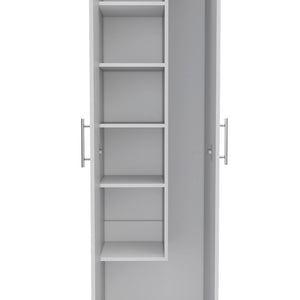 English Elm Bacoa Tall Utility Cabinet with Broom Storage and Five Shelves for Laundry Rooms B097S00237