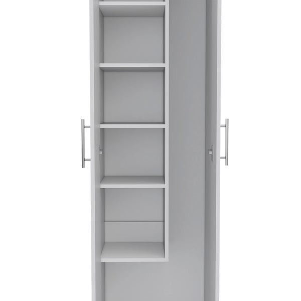 English Elm Bacoa Tall Utility Cabinet with Broom Storage and Five Shelves for Laundry Rooms B097S00237