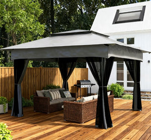 English Elm Easy Pop up Gazebo Outdoor Screen House with Vented Roof Mesh Walls and Carry Bag T3971P426149