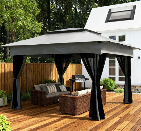 English Elm Easy Pop up Gazebo Outdoor Screen House with Vented Roof Mesh Walls and Carry Bag T3971P426149