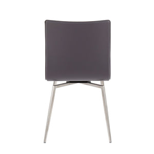 English Elm Mason Swivel Dining Chairs Faux Leather Upholstered with Steel Base Set of 2 B202P223612