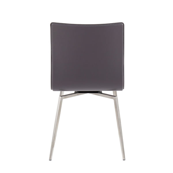 English Elm Mason Swivel Dining Chairs Faux Leather Upholstered with Steel Base Set of 2 B202P223612