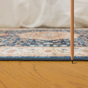 English Elm Premier Navy Traditional Patterned Low Pile Area Rug for Living Room or Entryway B186P479375