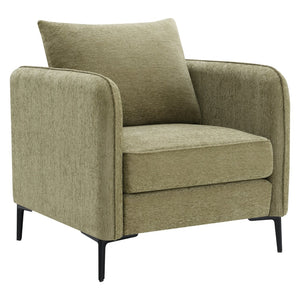 OSP Home Furnishings Newhaven Contemporary Accent Chair with Black Metal Legs for Modern Living Rooms Sea NWN-S126