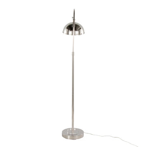 English Elm Metal Arc Floor Lamp with Polished Nickel Finish and K9 Crystal Accents for Living Rooms B202P471644