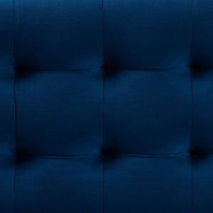 Baxton Studio Baxton Studio Modern Velvet Storage Ottoman Bench with Grid-Tufted Top and Walnut Legs for Style Navy BBT3101-Navy Velvet/Walnut-Otto