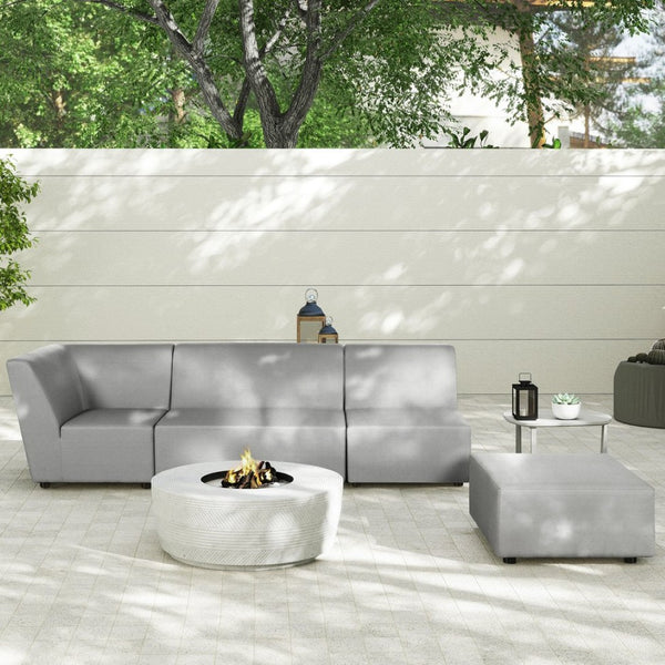 English Elm Cleo Outdoor Modular Deep Seat Armless Chair Olefin Fabric Patio Lounge Piece B2719P245984