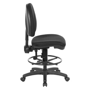 OSP Home Furnishings Deluxe Ergonomic Drafting Chair with Lumbar Support for Sit Stand Desk Setups DC940-231