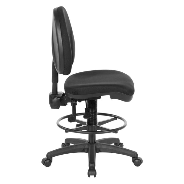 OSP Home Furnishings Deluxe Ergonomic Drafting Chair with Lumbar Support for Sit Stand Desk Setups DC940-231