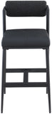 Stryker Black Boucle Fabric and Vegan Leather Stool 992Black-C Meridian Furniture