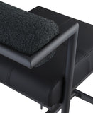 Stryker Black Boucle Fabric and Vegan Leather Stool 992Black-C Meridian Furniture