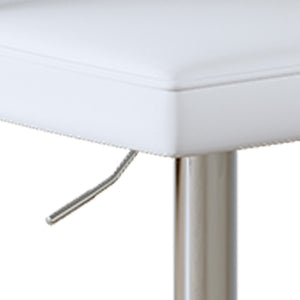 English Elm Modern Pu Leather Dining Chair Set of Six with Curved Back and Polished Metal Legs White+Silver W1151P370792