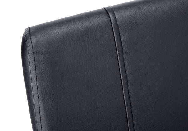 English Elm Dining Chair Set Of 2 - Modern Upholstered Side Chairs In Black Faux Leather With Metal Base B2710P218825