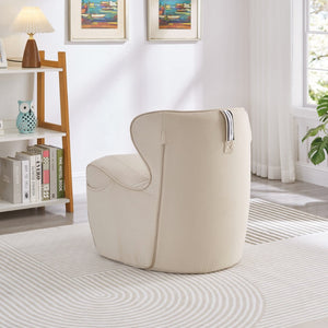 English Elm Ergonomic Floor Chair Velvet Upholstered Lumbar Support Seat for Reading Nook or Lounge Beige W1097P462002