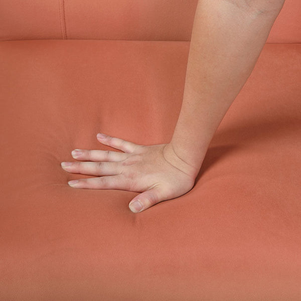 English Elm Orange Velvet Tufted Accent Chair with Cushioned Seat and Back, Contemporary Living Room Armchair 34x29x31" B011P283268