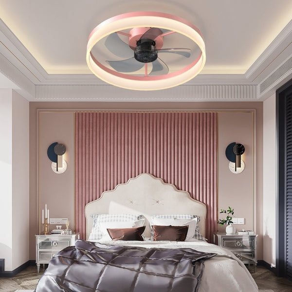 English Elm Ceiling Fan with Dimmable Led Light Flush Mount Ultra Slim Design for Low Clearance Rooms W2312P477616