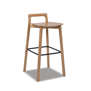 English Elm Jennifer Taylor Home - Sven Modern 30" Low Back Ash Wood Barstool with Black Iron Footrest — Durable, Sustainable Design Brown B2719P391774