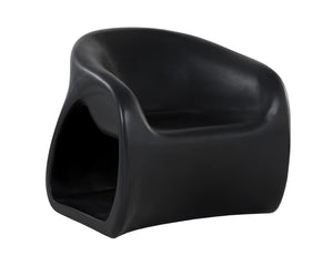 Sunpan Orson Lounge Chair - Sculptural Concrete Design Blending Art and Functionality for Indoor Spaces Black