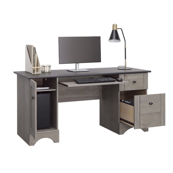 English Elm Computer Desk - Stylish Brown Finish With Ergonomic Design, Organized Storage & Compact Fit For Home Office B356P402765