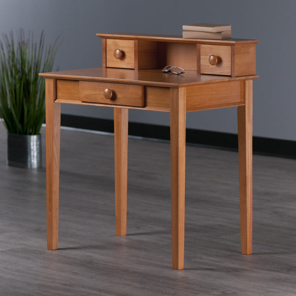 Winsome Wood Studio Compact Home Office Desk With Hutch In Warm Honey Finish – Ideal For Small Spaces & Storage Honey Solid ,Composite Wood 99333-winsome-wood