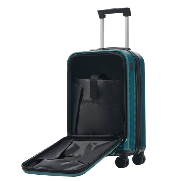 English Elm Front Access Hardside 3 Piece Travel Set with Usb Port Spinner Wheels and Tsa Lock Dark Green N732P326130F