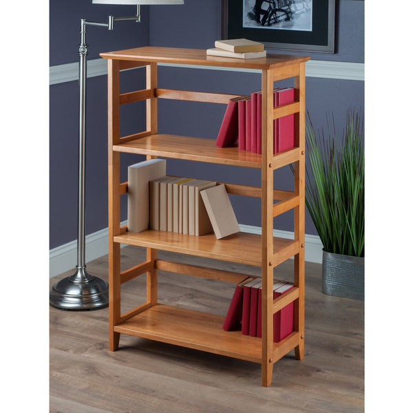 Winsome Wood Studio 3-section Bookshelf In Honey - Durable Solid Wood Bookcase For Home Office & Living Room Honey Solid Wood 99342-winsome-wood