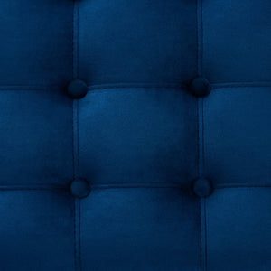 Baxton Studio Baxton Studio Kaylee Navy Blue Velvet Storage Ottoman Bench with Elegant Button Tufting & Style BBT3137-Navy Velvet/Walnut-Otto