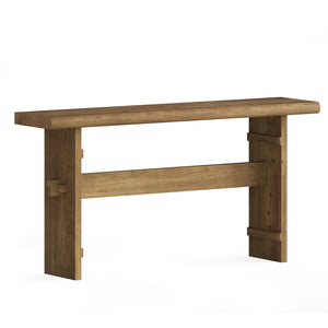 English Elm Practical Geometric Console Table with Matte Black Wood Grain Finish for Entryway or Sofa T3971P458478
