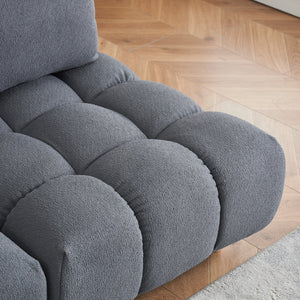 English Elm 90 Teddy Sofa 90in Plush Apartment-Ready 3-Seater with Solid Wood Legs, Sponge Cushions, Cozy Appeal Gray W1658S00070