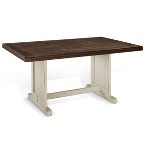 English Elm Orso Solid Mahogany Farmhouse Dining Table Seats Six with Trestle Base B056P416964