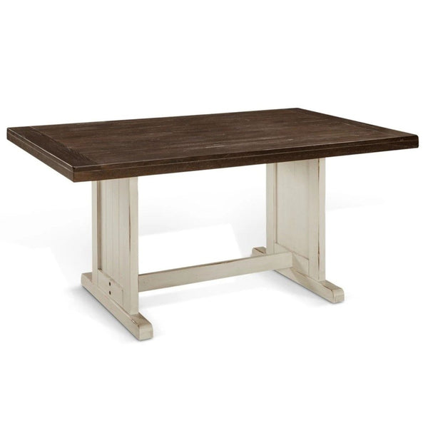 English Elm Orso Solid Mahogany Farmhouse Dining Table Seats Six with Trestle Base B056P416964