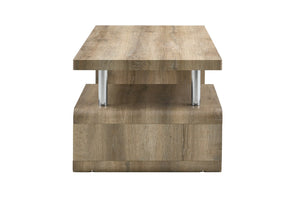 English Elm A Modern Two-tier Mdf Coffee Table with Open Shelf for Living Room Storage Wood W3875P396830