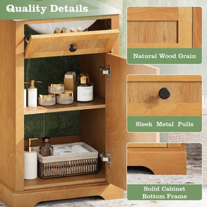 English Elm 20" Pine Wood Grain Bathroom Vanity with Ceramic Sink and Soft Close Cabinet Door N710P299454P