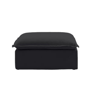 English Elm Sky Cloud Sectional Sofa with Cloud-Like Comfort, Modular L-Shaped Velvet Seating, Removable Covers, Storage Ottoman Black B341S00018